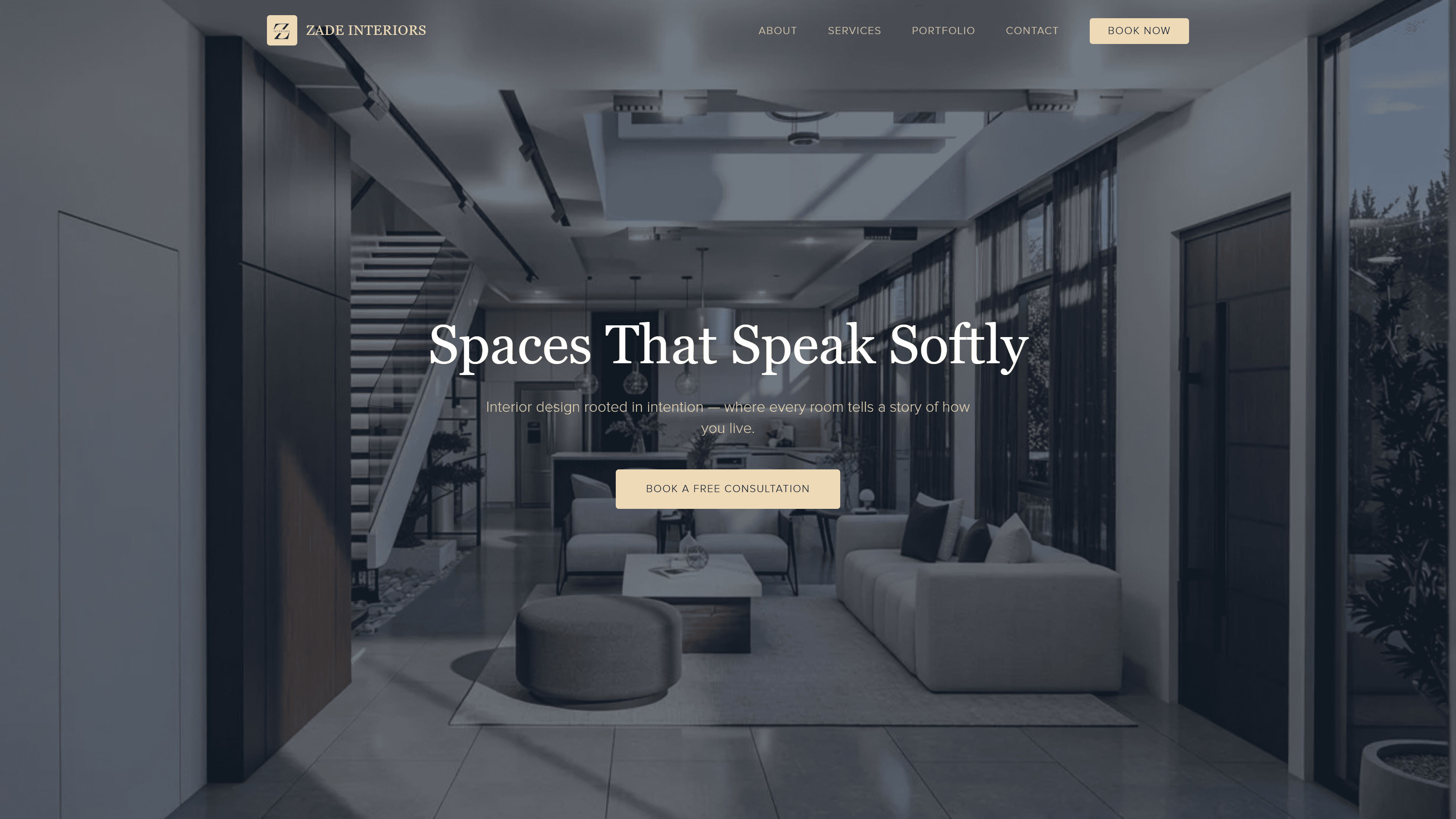 Zade Interiors website